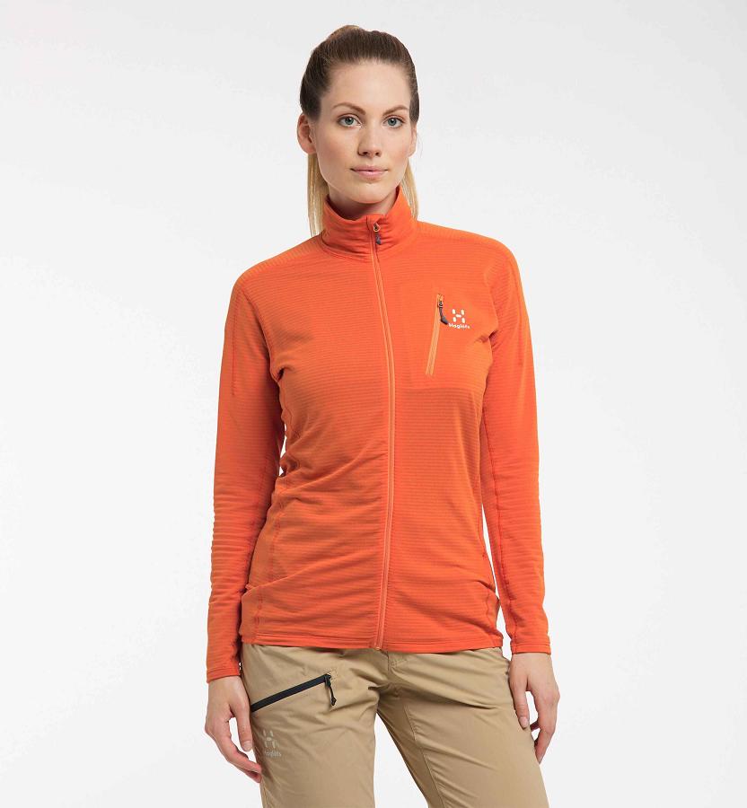 Haglöfs L.I.M Mid Layer Orange For Womens UQBSP3482 Australia